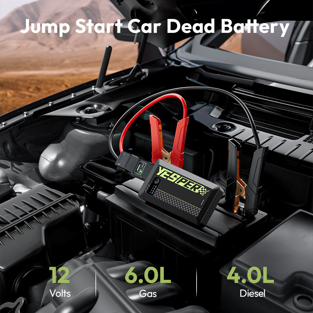 YESPER Car Battery Jump Box ,1500A Portable Car Charger Battery Jump Start All Weight 0.70lbs Jump Pack For Automotive Batteries (up to 6.0L gas and 4.0L diesel engines)