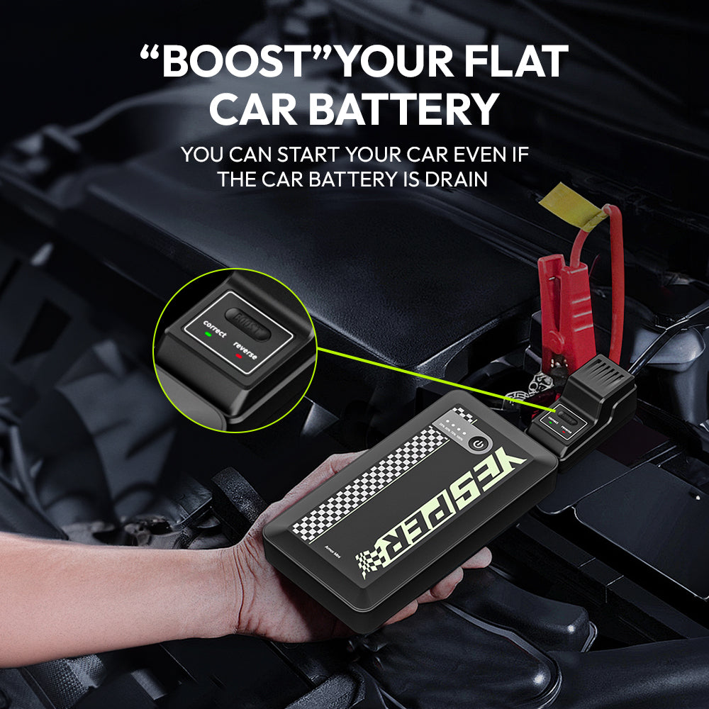 YESPER Car Battery Jump Box ,1500A Portable Car Charger Battery Jump Start All Weight 0.70lbs Jump Pack For Automotive Batteries (up to 6.0L gas and 4.0L diesel engines)